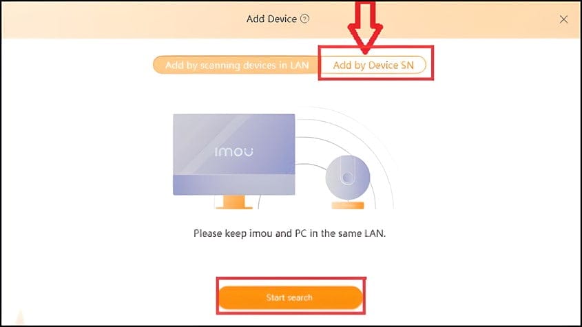 Chọn Add by Device SN để thêm thủ công