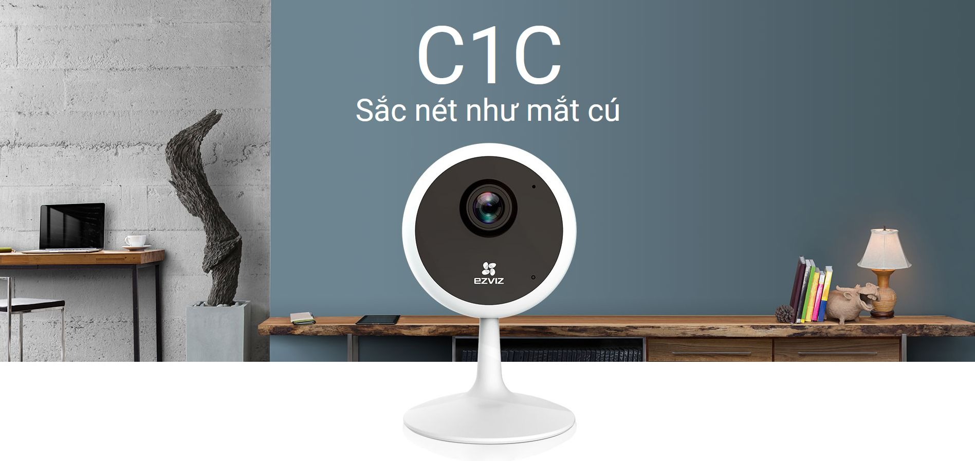 Camera Wifi EZVIZ C1C 2MP 1080P, Góc rộng 130°Camera Wifi EZVIZ C1C 2MP 1080P, Góc rộng 130°